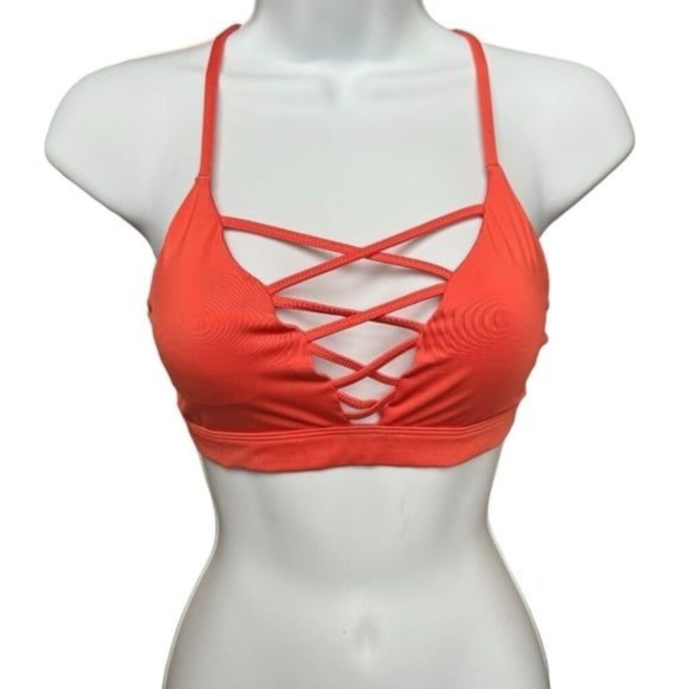 Victoria's Secret Orange Strappy Sports Bra Small